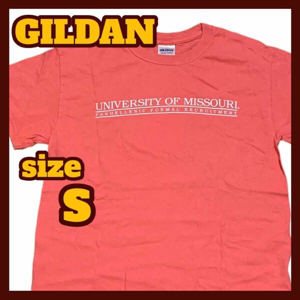 【US古着】GILDAN 半袖 両面プリント Tシャツ ピンク Sサイズ