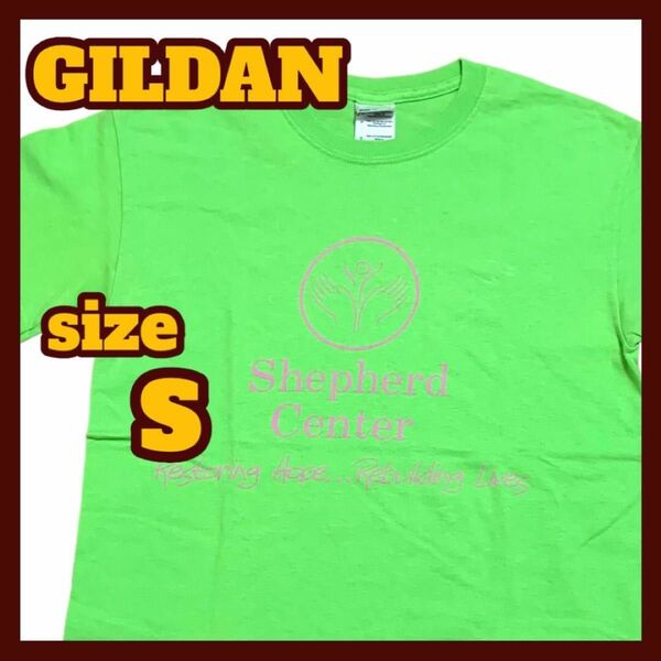 【US古着】GILDAN 半袖 プリント Tシャツ グリーン Sサイズ