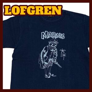 LOFGREN 半袖 プリント Tシャツ 日本製 ネイビー