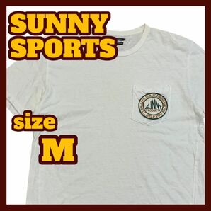 SUNNY SPORTS 半袖 刺繍ロゴ Tシャツ ホワイト Mサイズ 日本製