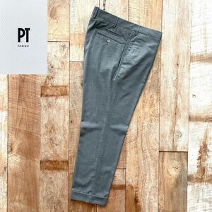 【極美品】PT torino ピーティートリノ SUPER SLIM FIT 春夏 テーパード ウール スラックス パンツ 54 グレー BEAMSF取扱