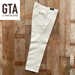 【美品】GTA ジーティーアー SLIM FIT テーパード コットン スラックスパンツ 46 ホワイト BEAMSF取扱