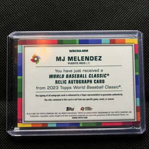 Topps 2023 World Baseball Classic MJ Melendez Relic auto /99の画像2