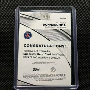 Topps UEFA Club Competitions 2023/24 Gianluigi Donnarumma Jersey /50 Paris Saint-Germain Relicの画像2