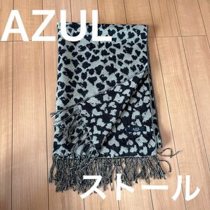 AZUL by moussy マフラー ストール フリンジ ひざ掛け　ヒョウ柄　レオパード