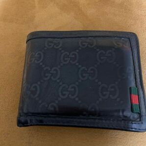 GUCCI グッチ ラバーグッチシマ 二つ折り財布 ラバーコーティングレザー 黒 ブラック メンズ 237359