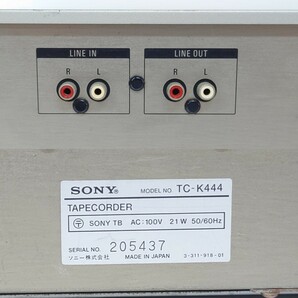 【R1-444】 SONY STEREO CASSETTE DECK TC-K444 ソニー 3 HEAD 3ヘッド ステレオ カセット デッキ 通電OK 「K459」の画像6