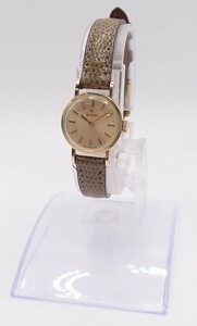 [SR-254] OMEGA 14KGOLD B&A lady's wristwatch Gold face hand winding for women brand antique operation goods 