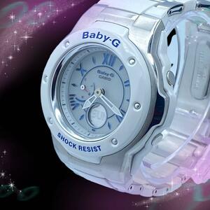 《美品　稼動品》　カシオ　CASIO　Baby-G　G-MS　Ｇショック　防水　レディース腕時計　ソーラー電波　シルバー系文字盤　MSG-3200C