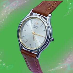 《美品　稼動品》　セイコー　SEIKO　クレドール　CREDOR　防水　レディース腕時計　シルバー文字盤　クォーツ　4J81-0A40