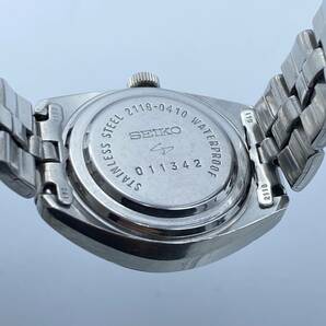 《稼働品》 セイコー SEIKO 21石 21JEWELS デイト 防水 レディース腕時計 シルバー文字盤 手巻き 正規ベルト 2118-0410の画像5