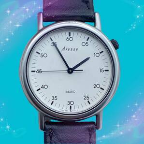 《希少 稼働品》 セイコー SEIKO アベニュー Avenue 防水 メンズ腕時計 ホワイト文字盤 クオーツ 正規ベルト 6531-6000の画像8