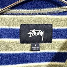 希少 STUSSY ワンポイントロゴ ボーダー フリース_画像8