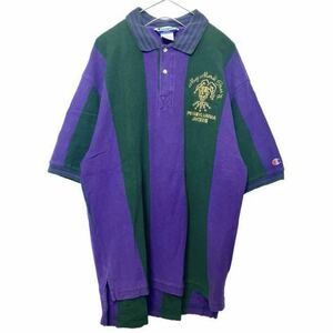 90s 古着 Champion PENNSYLVANIA ストライプ ポロシャツ