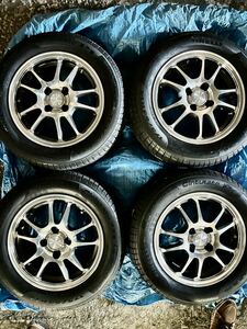 【手渡し可】175/65R14 ピレリ チンチュラート ブリヂストン製アルミホイール エコフォルム 5.5J +42 PCD100 4H フィット コルト ヴィッツ