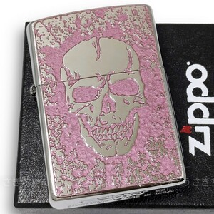 zippo☆両面加工☆ボーン スカル☆zippo ロゴ☆PK☆ジッポ ライター