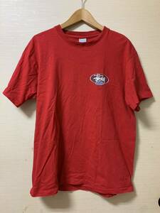 00s OLD ビンテージ/ヴィンテージ STUSSY ステューシー SSロゴ シャネルロゴ 立体プリント USA製 銀タグ Tee Tシャツ レッド/赤 Lサイズ