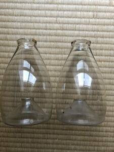  Showa Retro glass bottle insect ..? fish ..? 2 piece 