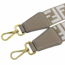 フェンディ FENDI ストラップユー ショルダーストラップ ズッカ キャンバス レザー ベージュ ホワイト 8AV386 中古 新入荷 OBB0552_画像3