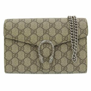 グッチ GUCCI GGスプリーム ディオニュソス チェーンショルダーバッグ チェーンウォレット ベージュ/エボニー 401231 中古 新入荷 GU0573