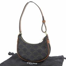 セリーヌ CELINE ミニ アヴァ ハンドバッグ ショルダーバッグ トリオンフキャンバス/レザー タン 10I602DS1.04LU 美品 新入荷 OB1793_画像2