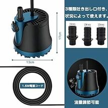 LNSTUDIO 水中ポンプ 底部入水式 循環ポンプ 吐出量3000L/H 最大揚程3M 水耕栽培ウォーターポンプ 水族館給水・排_画像2