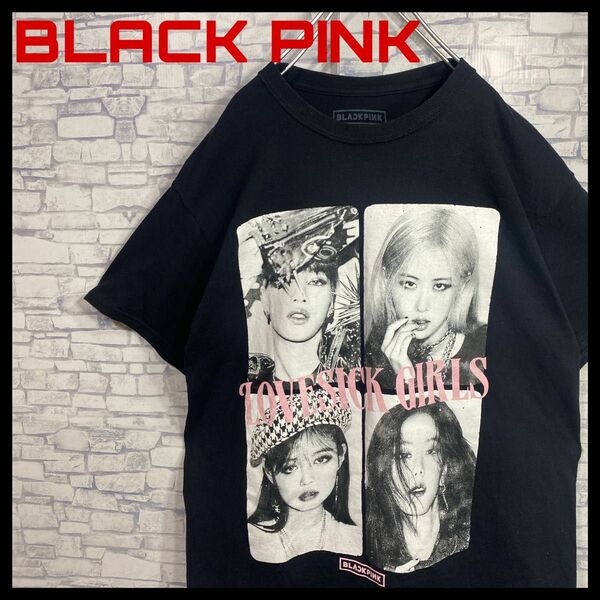 BLACK PINK ブラックピンク　オフィシャル　半袖Tシャツ　ビックプリント　黒　Lサイズ　古着