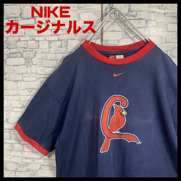 NIKE ナイキ　センターロゴ　MLB カージナルス　メキシコ製　リンガーTシャツ　海外古着　Lサイズ