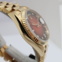 【天白】【ROLEX】ロレックス デイデイト 18238A レッドグラデーション ダイヤ K18YG 750 国際保 自動巻 メンズ 腕時計【中古】_画像5