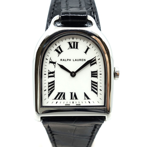 【栄】ラルフローレン スティラップ スモール RLR0010700 ホワイト文字盤 SS レザー 白 クォーツ 腕時計 レディース