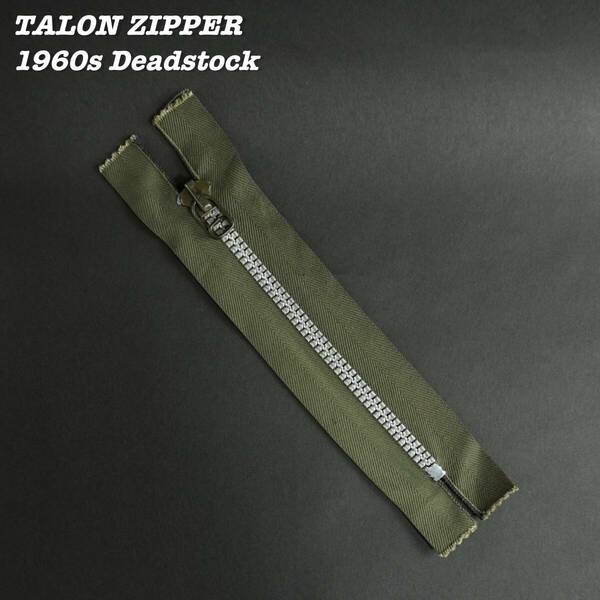 TALON ZIPPER 1960s OLIVE Deadstock ① Vintage Made in USA タロン ジッパー アルミジッパー 1960年代 デッドストック ヴィンテージ