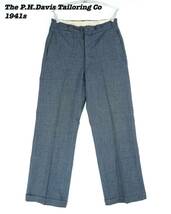 The P.H.Davis Tailoring Co SLACKS PA031 1940s Vintage ヴィンテージ スラックス 1940年代 アメリカ製 パンツ アンティーク 骨董品_画像1