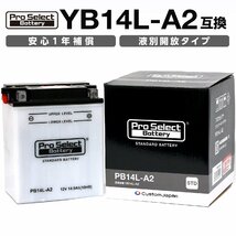 ProSelect(プロセレクト) バイク PB14L-A2 スタンダードバッテリー(YB14L-A2 互換) 液別 PSB033 開放型バッテリー_画像1