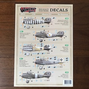 Wingnut wings デカール ザ バイエルン 30012　ウィングナットウィングス 1/32 Albatros D.Ⅴ用