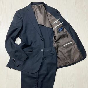 NEXT BLUE ネクストブルー　メンズ　シングルスーツ　セットアップ　黒　ストライプ　A5 ビジネス　リクルート　フォーマル　AOYAMA