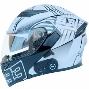  Bluetooth attaching bike helmet Bluetooth attaching full-face helmet Impact-proof .. fog ventilation . sweat white Anne to pattern 