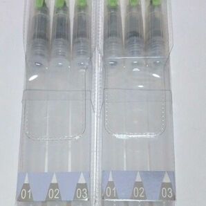 水筆ペン　筆ペン　3種類×2　6本セット（新品）