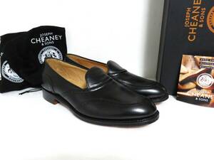 送料無料 定価8.2万 新品 JOSEPH CHEANEY メダリオン ローファー 7 ブラック イングランド製 ジョセフ チーニー 