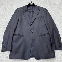 【良品】エンポリオアルマーニ EMPORIO ARMANI スーツセットアップ 50 大きい 上下 イタリア製 グレー ストライプ XL 総裏 JUDE LINE_画像2