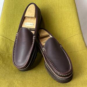  unused Authentic Moccasin authentic moccasin double moccasin leather shoes 9 27.0 27.5 corresponding business 