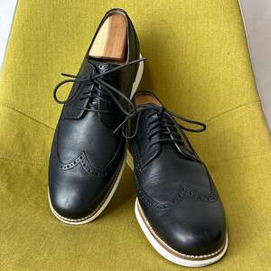 美品 COLE HAAN GRAND.OS コールハーン ウイングチップレザーシューズ 9.5 ビジネス 27.5相当 スニーカー