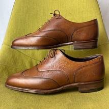 美品 GRENSON グレンソン ブラインドブローグウイングチップレザーシューズ 7 F 英国製 26.0 25.5相当 ビジネス_画像4