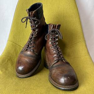 REDWING Red Wing print feather tag 70~80s plain tu race up boots 8.5 D USA made 26.5 corresponding Vintage leather shoes 