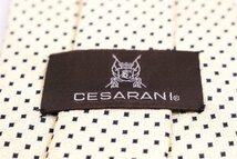 セサラーニ ブランド ネクタイ 格子柄 ドット シルク 日本製 メンズ ベージュ CESARANI_画像4