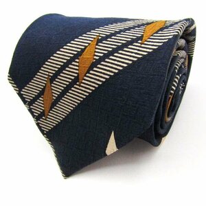  Moschino brand necktie silk stripe pattern fine pattern pattern .. pattern men's navy MOSCHINO