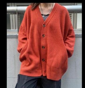 【Snap club】 カーディガン　ダークオレンジ　М