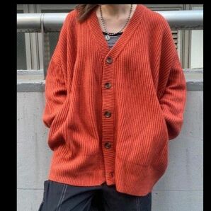 【Snap club】 カーディガン　ダークオレンジ　М