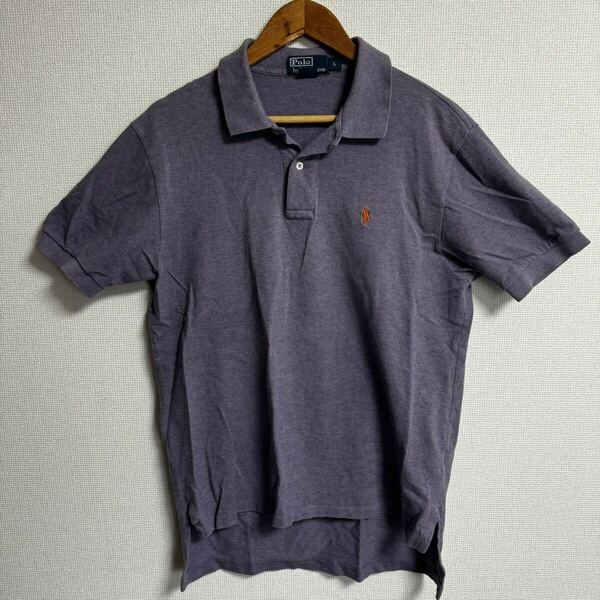 【US古着】 polo by Ralph Lauren 半袖ポロシャツ　Lサイズ　アメカジ　ポニー　パープル　90s