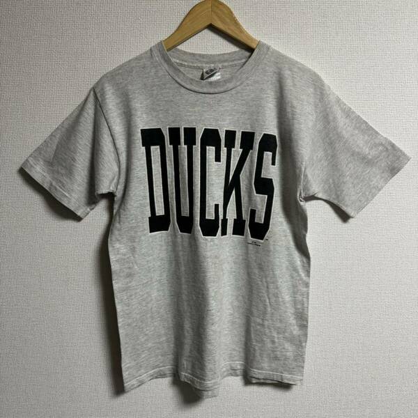 【US古着】oh shirt！　ducks disney 半袖Tシャツ　グレー　アメリカ製　Lサイズ