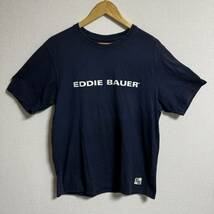 【古着】eddie bauer 半袖Tシャツ　ネイビー　ロゴT mサイズ シンプル_画像4